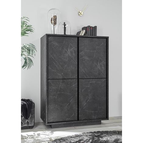 Vaisselier/argentier moderne noir marbré Carrat (1/5)