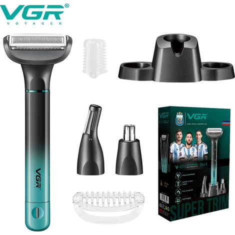 Rasoir électrique, lavable à l'eau, rechargeable, multifonctionnel 3 en 1, tondeuse à poils de nez et tondeuse à cils (1/5)