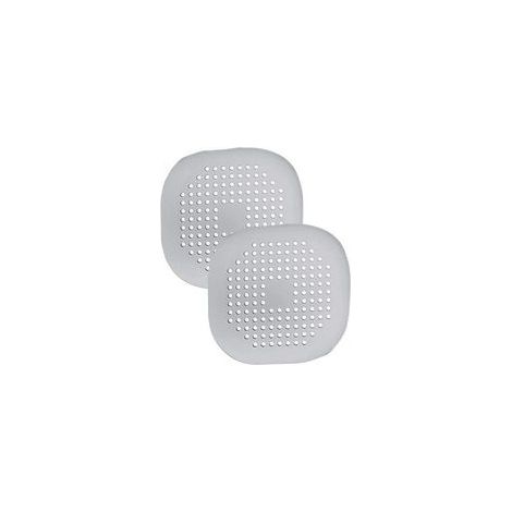 Lot de 2 filtres de protection en silicone, 14,5 x 14,5 cm, en silicone, pour éviers de cuisine et de salle de bain, gris (1/5)