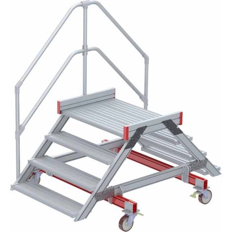 Euroline 512 mobiler Überstieg 45° Stufenausführung Alu gerieft Stufenbreite 1000mm 4 Stufen