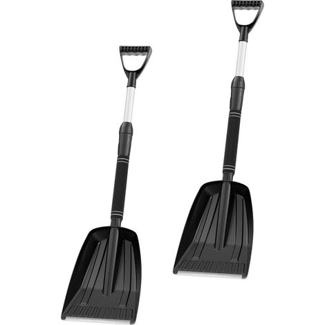 Ensemble de 2 Pelles à Neige en Aluminium Détachables pour Voiture Design Extensible et Résistant, pour Déneigement d'urgence Hivernal et Trottoirs (1/5)