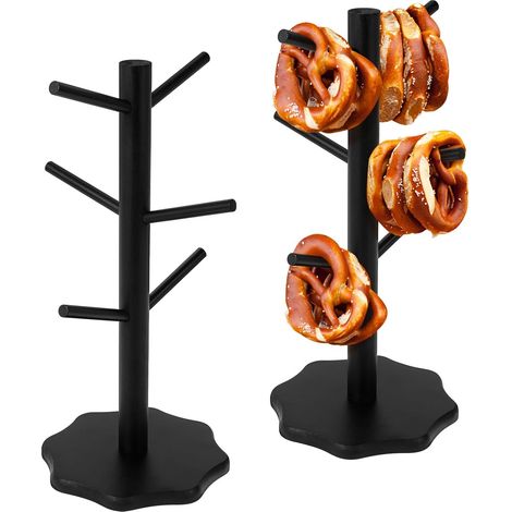 2 Pièce Porte-Bretzels en Bois en Forme d’Arbre – Présentoir à Bretzels et Donuts – Support pour Gobelets – Pour Restaurant, Café, Bar et Cuisine (1/5)
