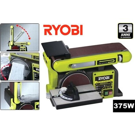 levigatrice a nastro e disco elettrica ryobi "rbds4601g" 375 w
