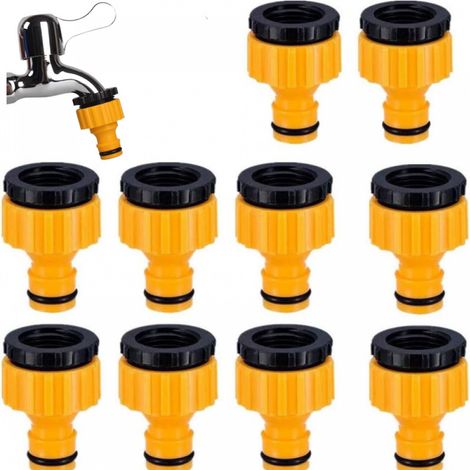 Lot de 10 connecteurs de robinet filetés – Connecteurs de robinet 2 en 1 BSP 1/2" - 3/4" – Pour robinets filetés (1/5)