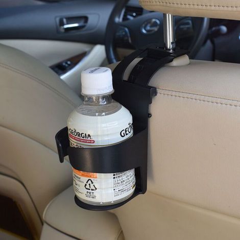 Porte-Boissons Voiture - Plastique Haute Qualité - Pour Porte Conducteur Passager Appui-Tête - Diamètre Max 7 5 Cm - Charge 800 G - Noir (1/5)