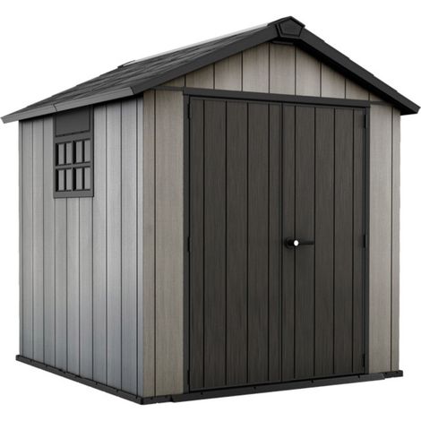 Keter – Abri de jardin résine à peindre 229x223cm – Structure double couche – Système DUOTECH pour aspect bois – Assemblage facile (1/10)