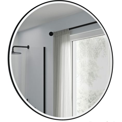 BERNSTEIN - Specchio da bagno rotondo LED 120cm cornice nera, antiappannamento, intensità luce regolabile, sensore di movimento - VARO FRAME	Ø120 cm