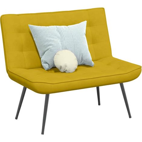 Sitzbank Gelb 110x74x84 cm Samt
