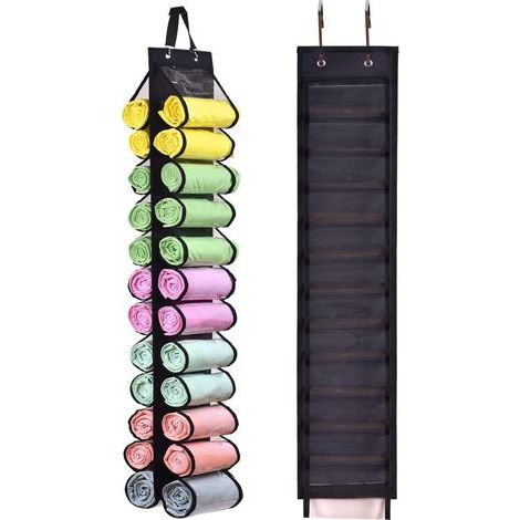Schwarze, faltbare Aufbewahrungsbox für Leggings – Bietet Platz für 26 Leggings, T-Shirts und Jeans, tragbarer Kleiderorganizer (1/5)