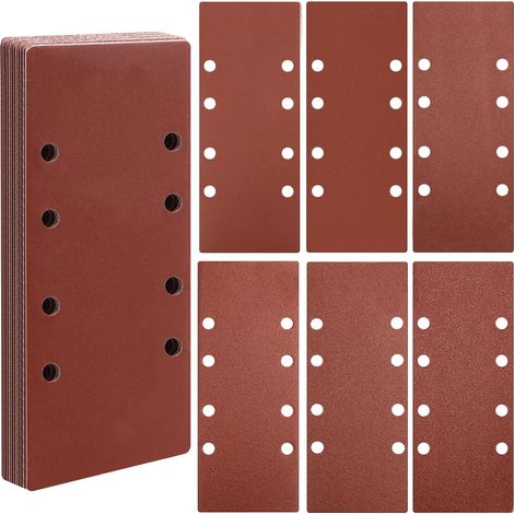 Lot de 30 feuilles abrasives 93 x 230 mm 6 grains 60/80/120/180/320/400 pour le ponçage du bois et du métal Accessoires Matériaux pour ponceuse orbitale (1/5)