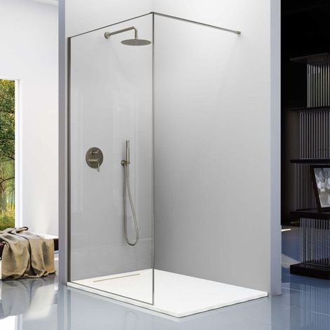Panel fijo de ducha 100 cm FRESH ARENA Gun metal Barra Simple
