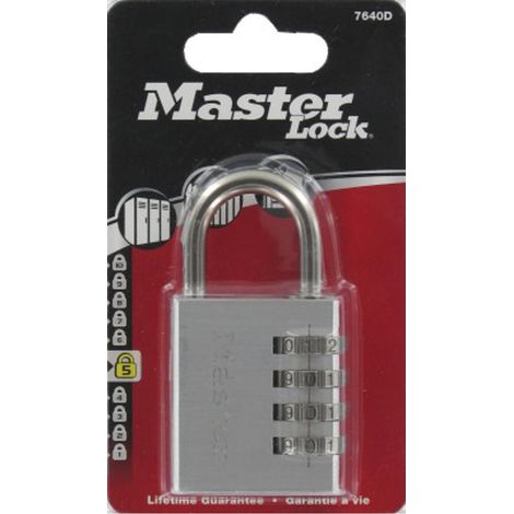 MASTER LOCK Vorhangschloss 7640 EURD Zahlenschloss, 40 mm, Aluminium Finish, SB