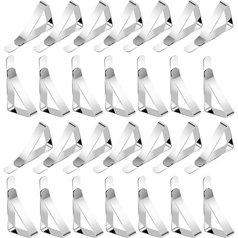 30 pinzas de acero inoxidable para mantel, ajustables, antideslizantes, para cocina y exterior. (1/5)