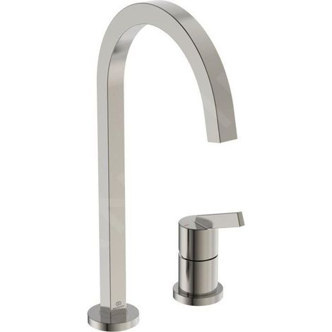 Ideal Standard Gusto - Mitigeur d'évier, installation à 2 trous, acier BD423GN (1/5)