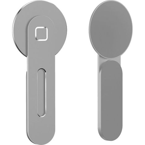 Magnetische Handyhalterung für iOS 12/13, seitliche Laptophalterung, starke Magnetkraft, Aluminiumlegierung, silber (1/5)