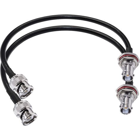 Câble de Raccordement BNC RG58 Mâle à Femelle Coaxial Radio CB - Cloison Étanche 50 Ohms - Câble Extension d'Antenne Wifi pour Radio HAM 30 cm (1/5)