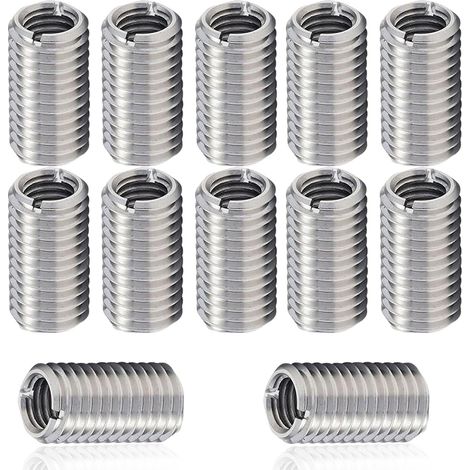 12 PCS Filetage Adaptateurs Manchon Réduction Écrou, Inserts de Filetage en Acier Inoxydable, Convertisseur de M8 à M6, Femelle Réparation Insérer Écrou Vis Réducteur Conversion (1/5)