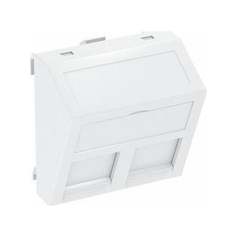 OBO Bettermann Datentechnikträger für 2 Anschlussmodule Typ B 45x45mm Polycarbonat reinweiß RAL 9010, 6119244 (1/5)