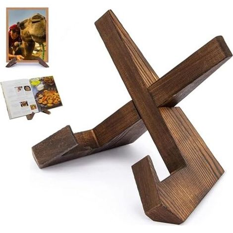 Chevalet Support Presentoir Porte Assiette,Support Assiette Decorative Multifonction,Support Tablette Bois pour Afficher des Disques Livres Peintures Décoratives Cadre Photo (1/5)