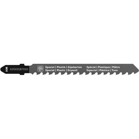 Lame de scie sauteuse Jig 26 AS BIM75 T1.2 MS SC avec plaquettes en carbure de tungstène.Pour plastiques renforcés de fibres,panneaux de fibres de ciment, béton-gaz, placoplâtre.VE=1 pcs. (1/5)