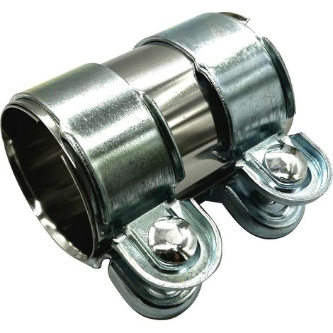 Collier de serrage universel pour tuyau d'échappement Ø 55 mm x 95 mm - Argenté - Clamp - Pipe Clamp (1/3)