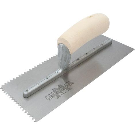 Marshalltown M701S V-Notch Trowel 3/16in Wooden Handle 11 x 4.5 in (1/3)