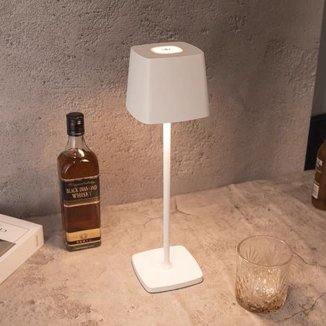 Lampe de table LED sans fil, lampe de bureau à intensité variable, lampe d'ambiance à commande tactile décorative, lampe de chevet rechargeable (1/5)