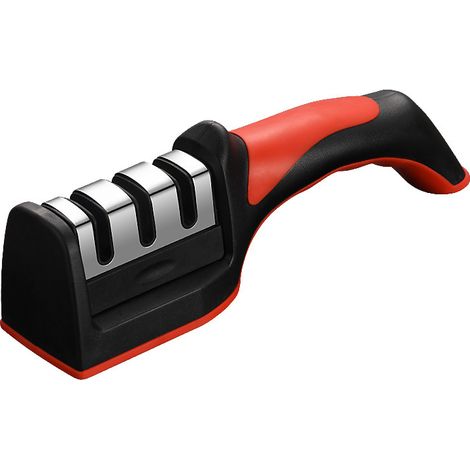 Affûteur de couteaux multifonction, outil d'affûtage portable à angle fixe pour couteaux et ciseaux de cuisine, pierre à aiguiser rapide pour une utilisation domestique en cuisine (1/2)
