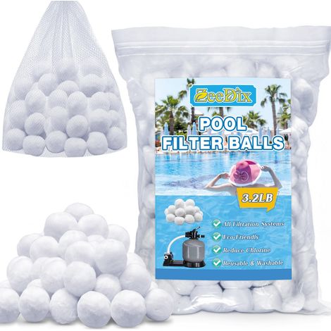 Billes filtrantes de piscine de 1,5 kg pour pompe à filtre à sable, mise à niveau efficace filtre piscine option sable (égal à 45 kg de filtre de piscine sable), boules multimédias (1/5)