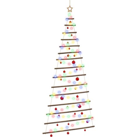 Árbol de Navidad colgante con bolas 210 cm 130 LED Multicolor vidaXL (1/5)
