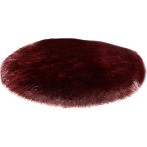 Tapis Faux Fourrure - Rond Non Glissant - Diamètre 80 cm - Dos Suédé Anti-Dérapant - Pour Chambre À Coucher Salon Nursery - 1 Pièce (1/5)