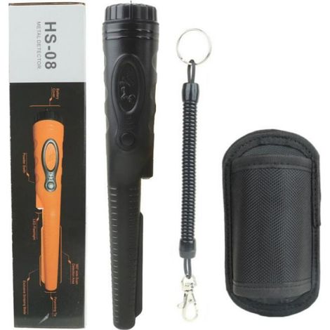 Détecteur de matériaux,Détecteur de métaux étanche avec lampe de poche LED,pointeur injuste,3 modes de détection,HS08- Black HS-08