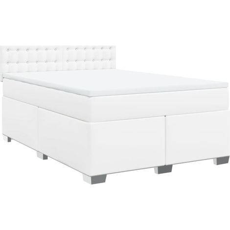 Maison Exclusive - Cama box spring con colchón cuero sintético bl