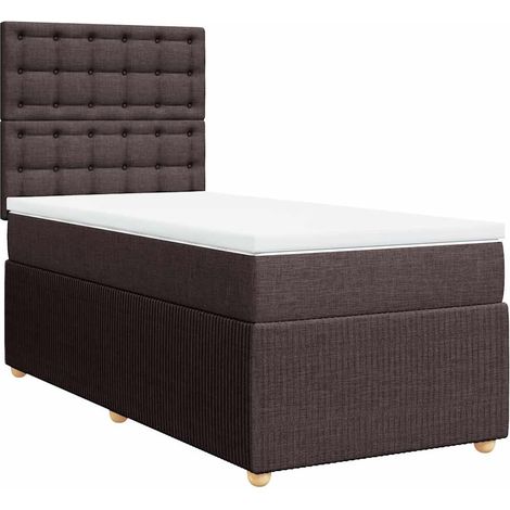 Maison Exclusive - Giroletto a Molle con Materasso Marrone Scuro 90x200 cm Tessuto