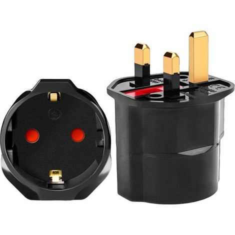 UK plug adapter (2 pieces) France/Europe to UK travel adapterHigh quality, excellent performance, the ideal choice for families. (1/5)