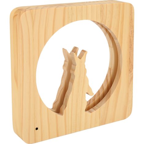 Lampe 3D en Bois Lapin Mignon Pin LED USB Décoration Sculptée Veilleuse Salon Chambre (1/5)