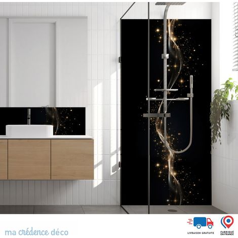 Panneau de douche : Courbe dorée 4 - Alu composite - 90 - 245 (1/3)
