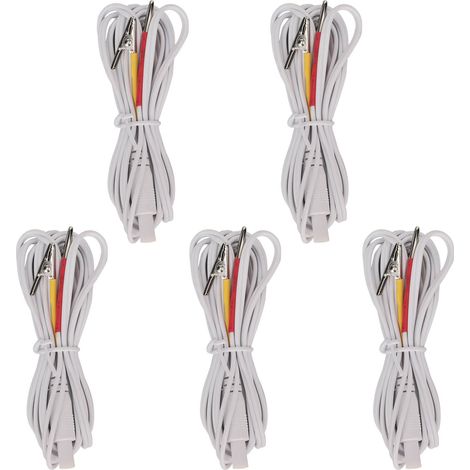 5Pinces Stimulateur Oreille Blanc Fil Isolé Cuivre Manchon PVC Électrode Clip pour Massage Grattoir (1/5)