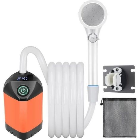 Kit Douche de Camping Portable, Pompe de Douche Électrique Rechargeable,Pommeau de Douche avec Affichage Intelligent de Température (1/4)