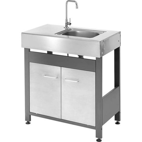 Fregadero para barbacoa de acero inoxidable Dimensiones: 45,5 x L 78,2 x H 113 cm Hecho en Italia