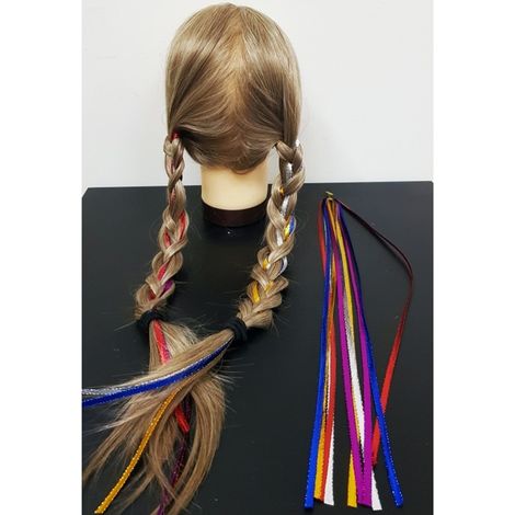 Set 20 Mèches Colorées 95cm Extension Serre-tête Queue De Cochon Tresses Pinces à Cheveux