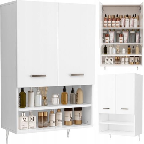 Wandhängender Badezimmerschrank über der Waschmaschine, geräumige Regalböden, Loft-Regal 64 cm (1/5)