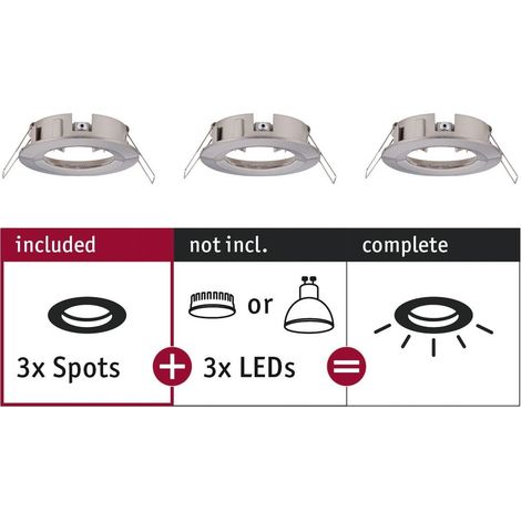 Paulmann 92479 EBL Choose Einbauring 3er Set    10 W Eisen (gebürstet) (1/5)