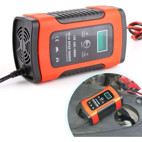 Chargeur de batterie intelligent à impulsion automatique 12 V avec écran LCD pour batteries AGM, gel et plomb-acide humide (1/4)