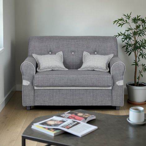 Divano 2 Posti MERIS L124 cm in Tessuto - Grigio (1/5)