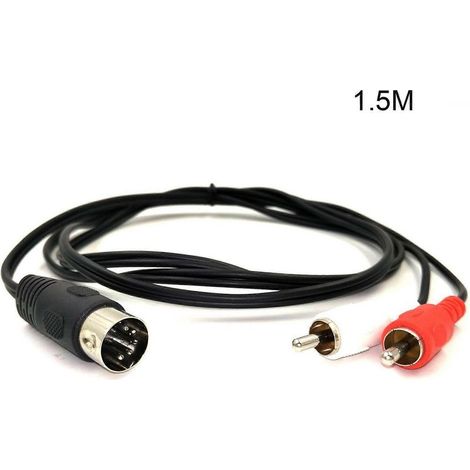 Câble audio DIN 5 broches vers 2RCA, compatible avec les équipements audio tels que les systèmes stéréo quatre canaux Bang & Olufsen. (1/5)