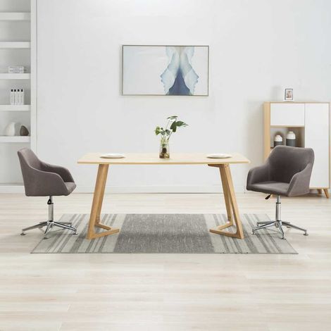 vidaXL Sillas de comedor giratorias 2 unidades tela gris taupé (1/5)