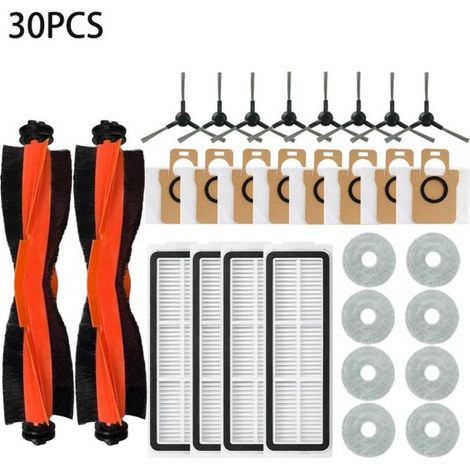 Pièces pour aspirateur Robot Xiaomi X20 PRO / D102GL, rouleau principal, brosse latérale, filtre Hepa, chiffon,30PCS (1/5)