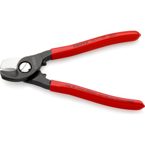 KNIPEX 95 11 165 Cesoia per cavi rivestiti in resina sintetica brunita 165 mm