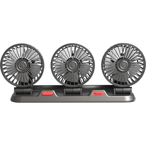 Ventilateur Voiture 3 Têtes – 360° – 2 Vitesses – Affichage – SUV/Camping-Car – Silencieux (1/5)